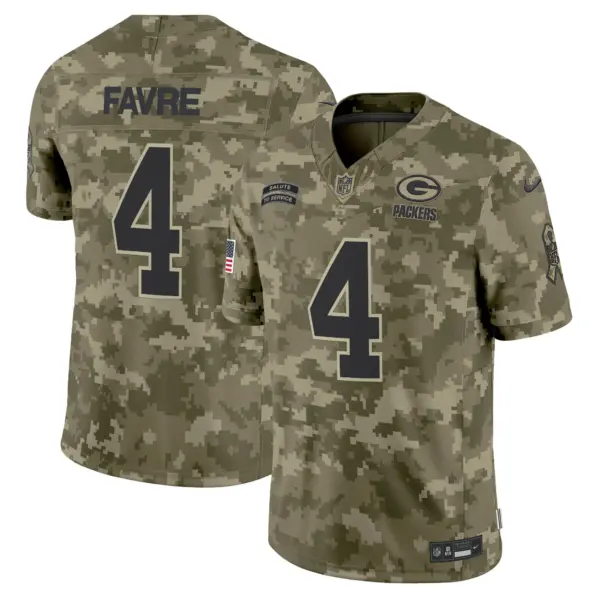 Mens Green Bay Packers 2024 Salute To Service Vapor Limited Jersey Brett Favre Jersey Olive Camo