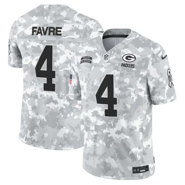 Mens Green Bay Packers 2024 Salute To Service Vapor Limited Jersey Brett Favre Jersey Arctic Camo