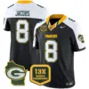 Mens Green Bay Packers 13 Time World Champions Home Patch Vapor Limited Jersey Josh Jacobs Jersey Black Alternate