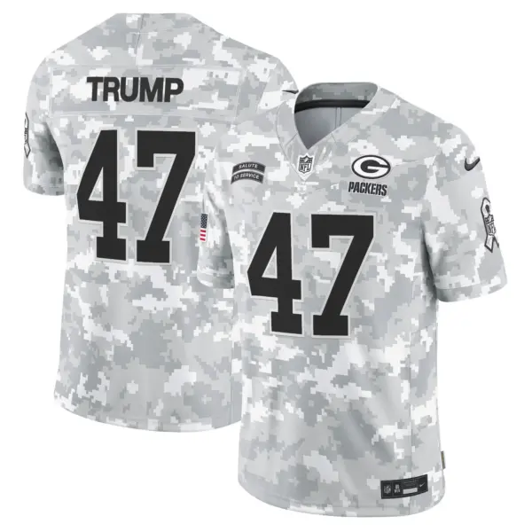 Mens Green Bay Packers 2024 Salute To Service Vapor Limited Jersey Donald Trump Jersey Arctic Camo