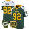 Mens Green Bay Packers 13 Time World Champions Home Patch Vapor Limited Jersey Reggie White Jersey Alternate