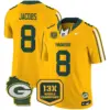 Mens Green Bay Packers 13 Time World Champions Home Patch Vapor Limited Jersey Josh Jacobs Jersey Gold