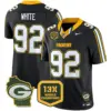 Mens Green Bay Packers 13 Time World Champions Home Patch Vapor Limited Jersey Reggie White Jersey Black