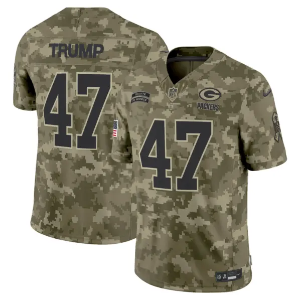 Mens Green Bay Packers 2024 Salute To Service Vapor Limited Jersey Donald Trump Jersey Olive Camo