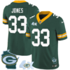 Mens Green Bay Packers 4X Champs Home Patch Vapor Jersey Aaron Jones Jersey Green