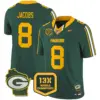 Mens Green Bay Packers 13 Time World Champions Home Patch Vapor Limited Jersey Josh Jacobs Jersey Green