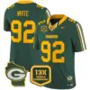 Mens Green Bay Packers 13 Time World Champions Home Patch Vapor Limited Jersey Reggie White Jersey Green