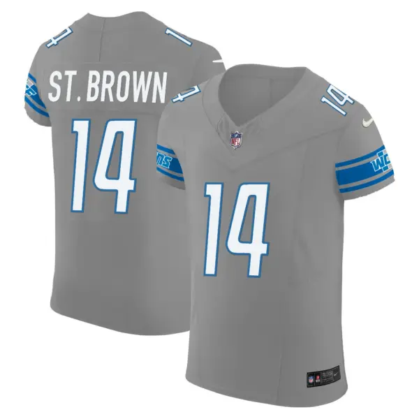 Mens Detroit Lions Vapor Elite Jersey Stbrown Jersey Gray