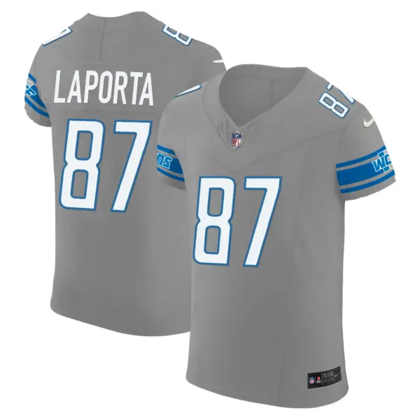 Mens Detroit Lions Vapor Elite Jersey Sam Laporta Jersey Gray