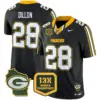 Mens Green Bay Packers 13 Time World Champions Home Patch Vapor Limited Jersey AJ Dilon Jersey Black