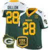 Mens Green Bay Packers 13 Time World Champions Home Patch Vapor Jersey AJ Dillons Jersey Black