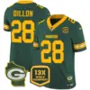 Mens Green Bay Packers 13 Time World Champions Home Patch Vapor Jersey AJ Dillons Jersey Green