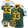 Mens Green Bay Packers 13 Time World Champions Home Patch Vapor Jersey Aaron Jones Jersey Alternate