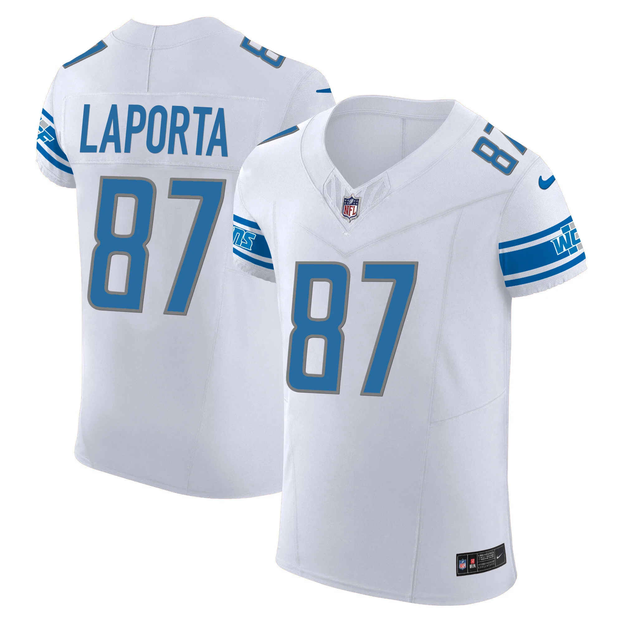 Mens Detroit Lions Vapor Elite Jersey Sam Laporta Jersey White