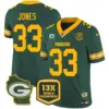 Mens Green Bay Packers 13 Time World Champions Home Patch Vapor Jersey Aaron Jones Jersey Green