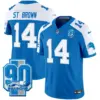 Mens Detroit Lions 90Th Year Patch Vapor Limited Jersey Stbrown Jersey Blue Alternate
