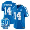Mens Detroit Lions 90Th Year Patch Vapor Limited Jersey Stbrown Jersey Blue