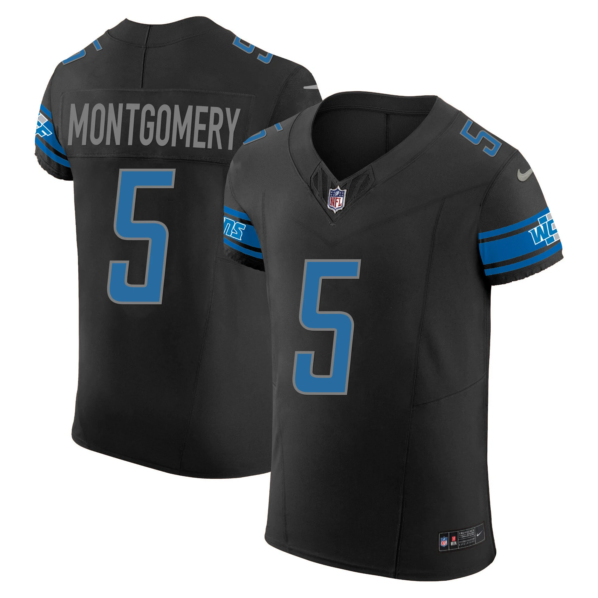 Mens Detroit Lions Vapor Elite Jersey David Montgomery Jersey Black
