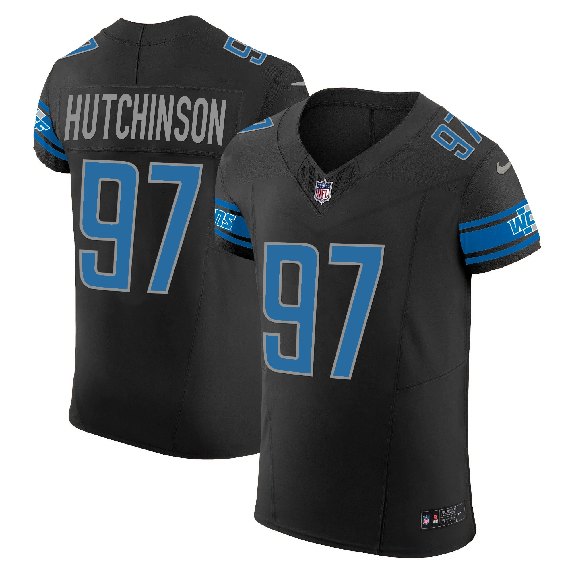 Mens Detroit Lions Vapor Elite Jersey Hutchinson Jersey Black