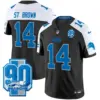 Mens Detroit Lions 90Th Year Patch Vapor Limited Jersey Stbrown Jersey Black Alternate