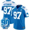 Mens Detroit Lions 90Th Year Patch Vapor Limited Jersey Hutchinson Jersey Blue Alternate