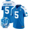 Mens Detroit Lions 90Th Year Patch Vapor Limited Jersey David Montgomery Jersey Blue Alternate