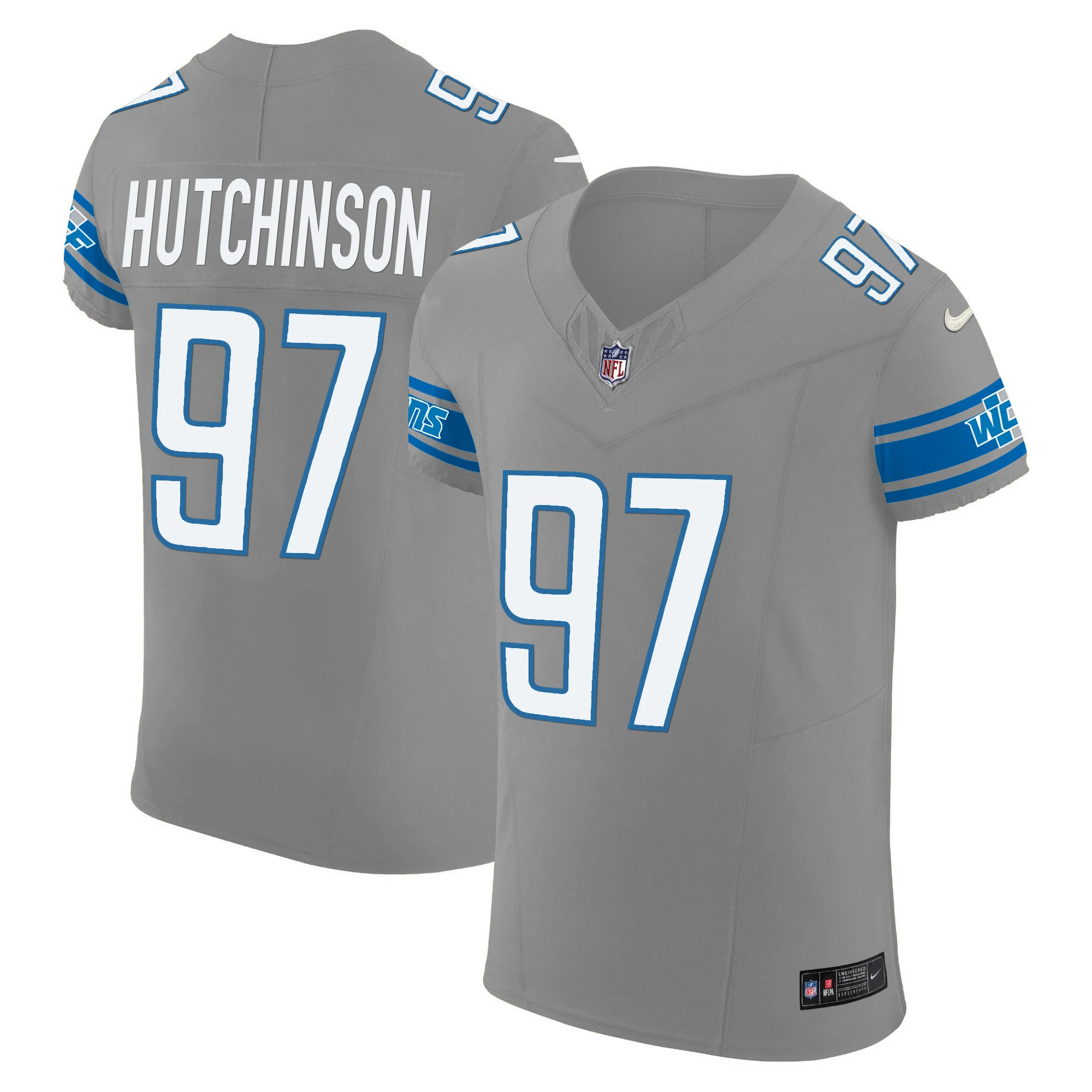 Mens Detroit Lions Vapor Elite Jersey Hutchinson Jersey Gray