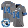 Mens Detroit Lions 2024 Vapor Limited Jersey Est 1934 Patch Stbrown Jersey Gray