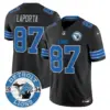 Mens Detroit Lions 2024 Vapor Limited Jersey Est 1934 Patch Sam Laporta Jersey Black