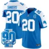 Mens Detroit Lions 90Th Year Patch Vapor Limited Jersey Barry Sanders Jersey Blue Alternate