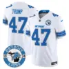 Mens Detroit Lions 2024 Vapor Limited Jersey Est 1934 Patch Donald Trump Jersey White