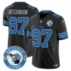 Mens Detroit Lions 2024 Vapor Limited Jersey Est 1934 Patch Hutchinson Jersey Black