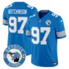 Mens Detroit Lions 2024 Vapor Limited Jersey Est 1934 Patch Hutchinson Jersey Blue
