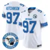 Mens Detroit Lions 2024 Vapor Limited Jersey Est 1934 Patch Hutchinson Jersey White