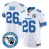 Mens Detroit Lions 2024 Vapor Limited Jersey Est 1934 Patch Jahmyr Gibbs Jersey White