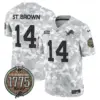 Mens Detroit Lions 2024 Salute To Service Establishment Year Patch Vapor Limited Jersey Stbrown Jersey Navy