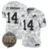 Mens Detroit Lions 2024 Salute To Service Establishment Year Patch Vapor Limited Jersey Stbrown Jersey Marines