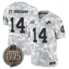 Mens Detroit Lions 2024 Salute To Service Establishment Year Patch Vapor Limited Jersey Stbrown Jersey Army