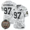 Mens Detroit Lions 2024 Salute To Service Establishment Year Patch Vapor Limited Jersey Hutchinson Jersey Army