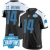 Mens Detroit Lions 2023 NFC North Division Champions Patch Vapor Jersey Stbrown Jersey Black Alternate