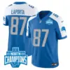 Mens Detroit Lions 2023 NFC North Division Champions Patch Vapor Jersey Sam Laporta Jersey Blue Alternate