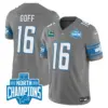 Mens Detroit Lions 2023 NFC North Division Champions Patch Vapor Jersey Jared Goff Jersey Gray