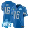 Mens Detroit Lions 2023 NFC North Division Champions Patch Vapor Jersey Jared Goff Jersey Blue