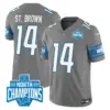 Mens Detroit Lions 2023 NFC North Division Champions Patch Vapor Jersey Stbrown Jersey Gray