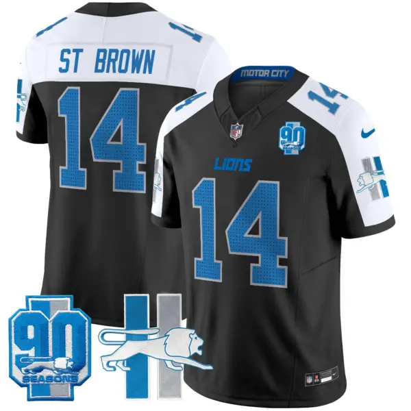 Mens Detroit Lions 1946 Throwback Vapor Limited Jersey Stbrown Jersey Black Alternate