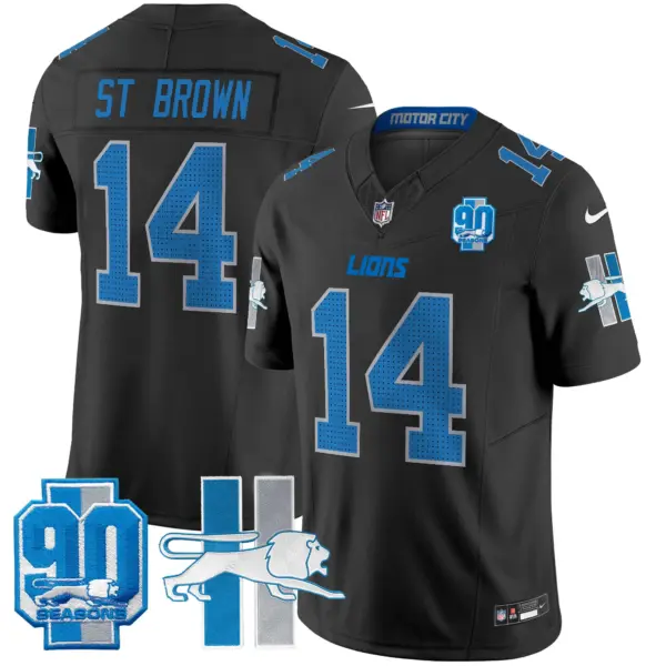 Mens Detroit Lions 1946 Throwback Vapor Limited Jersey Stbrown Jersey Black