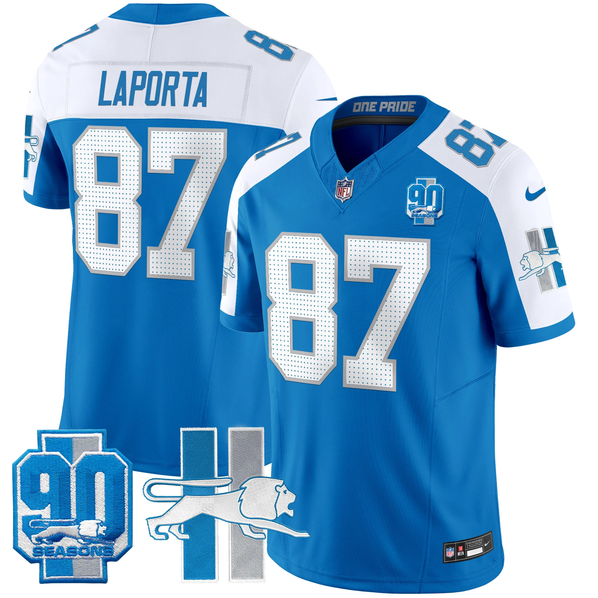 Mens Detroit Lions 1946 Throwback Vapor Limited Jersey Sam Laporta Jersey Blue Alternate