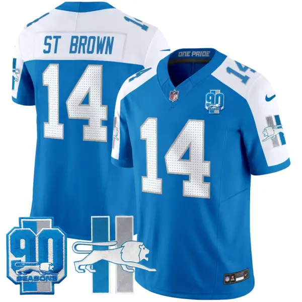 Mens Detroit Lions 1946 Throwback Vapor Limited Jersey Stbrown Jersey Blue Alternate