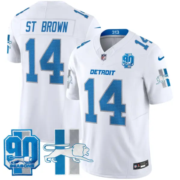 Mens Detroit Lions 1946 Throwback Vapor Limited Jersey Stbrown Jersey White