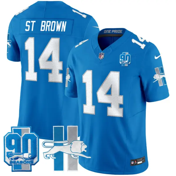 Mens Detroit Lions 1946 Throwback Vapor Limited Jersey Stbrown Jersey Blue